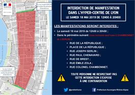 Mise en place de périmètre d’interdiction de manifestation le samedi 18 mai 2019 de 12h00 à 20h00