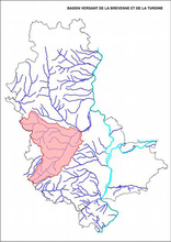 Localisation du bassin-versant de la Brévenne-Turdine